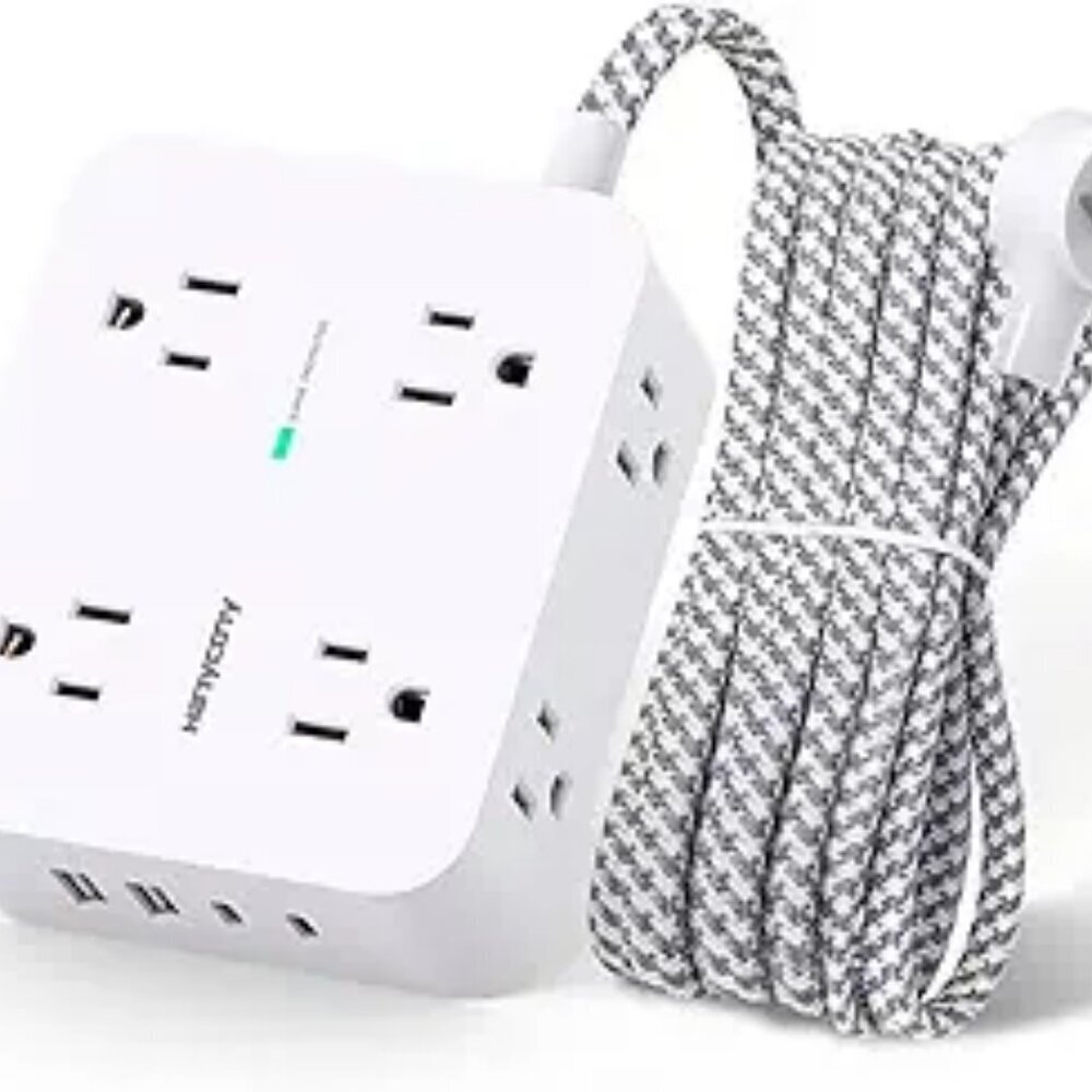 Surge Protector Power Strip - 8 Outlets with 4 USB (2 USB C) Charging Ports, Mul